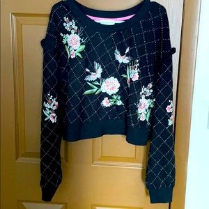 Embellished and embroidered sweater